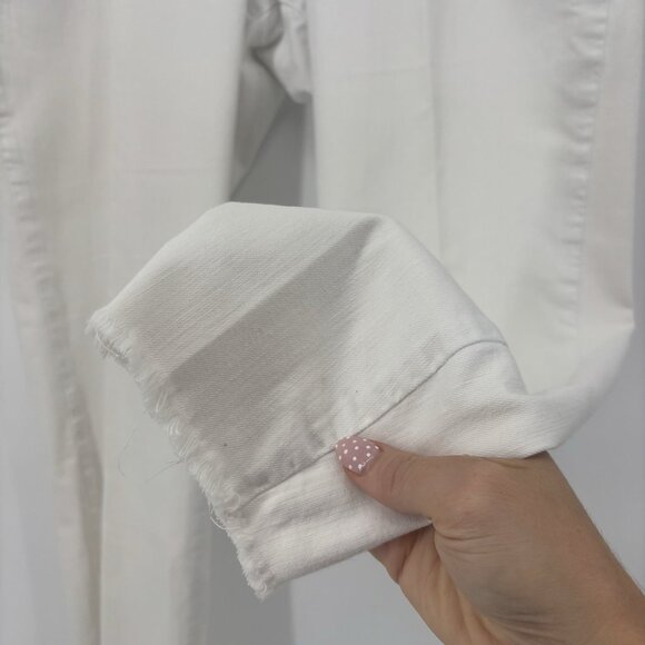 Eileen Fisher White Skinny Jeans Women's Size 16 Stretch Raw Hem - Picture 4 of 12